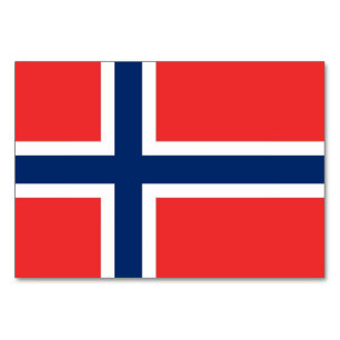 Patriotic table card with Flag of Norway
