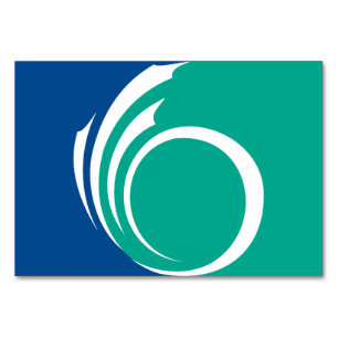 Patriotic table card with Flag of Ottawa, Canada