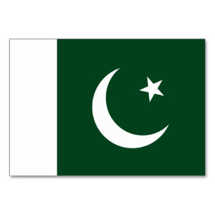 Patriotic table card with Flag of Pakistan