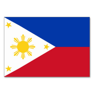 Patriotic table card with Flag of Philippines