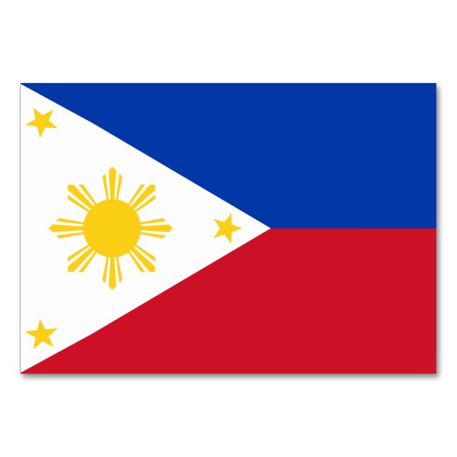 Patriotic table card with Flag of Philippines (Back)