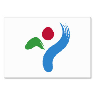 Patriotic table card with Flag of Seoul