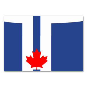 Patriotic table card with Flag of Toronto