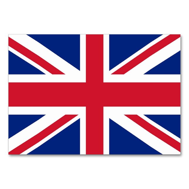 Patriotic table card with Flag of United Kingdom (Back)