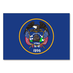 Patriotic table card with Flag of Utah
