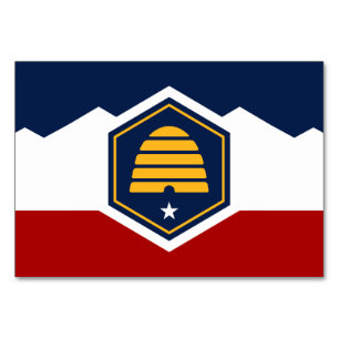 Patriotic table card with Flag of Utah, USA