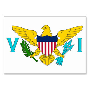 Patriotic table card with Flag of Virgin Islands