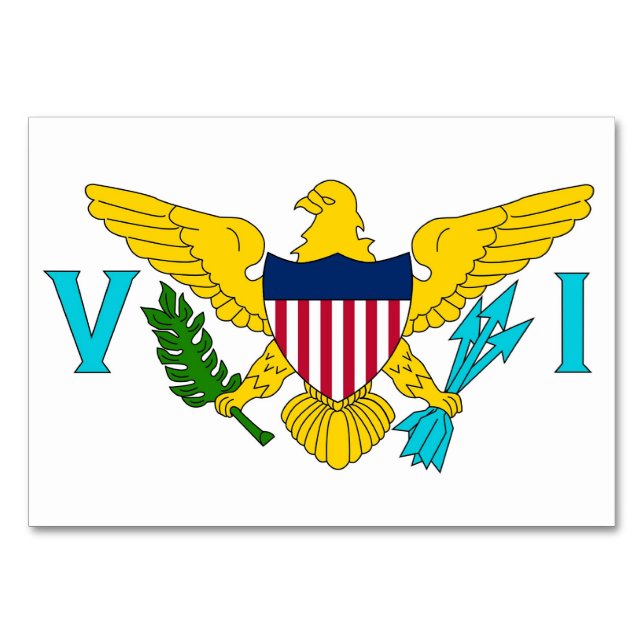 Patriotic table card with Flag of Virgin Islands (Back)