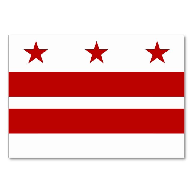 Patriotic table card with Flag of Washington DC (Back)