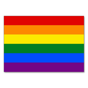 Patriotic table card with LGBT Flag