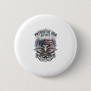 Patriotic Tactical Eagle Skull Military Inspired S 6 Cm Round Badge