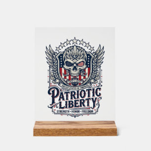 Patriotic Tactical Eagle Skull Military Inspired S Acrylic Sign