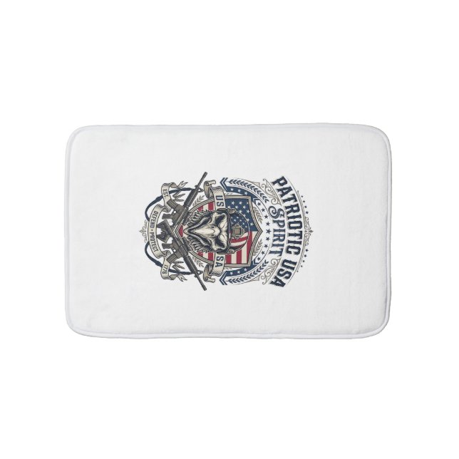 Patriotic Tactical Eagle Skull Military Inspired S Bath Mat (Front)