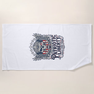 Patriotic Tactical Eagle Skull Military Inspired S Beach Towel