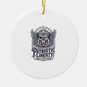 Patriotic Tactical Eagle Skull Military Inspired S Ceramic Tree Decoration
