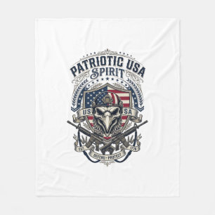 Patriotic Tactical Eagle Skull Military Inspired S Fleece Blanket
