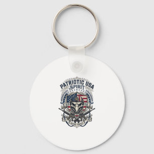 Patriotic Tactical Eagle Skull Military Inspired S Key Ring
