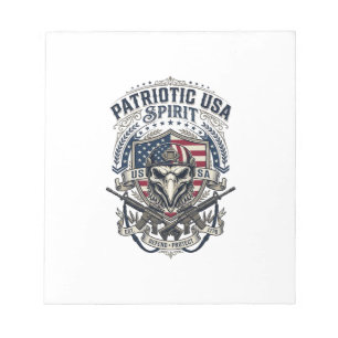 Patriotic Tactical Eagle Skull Military Inspired S Notepad