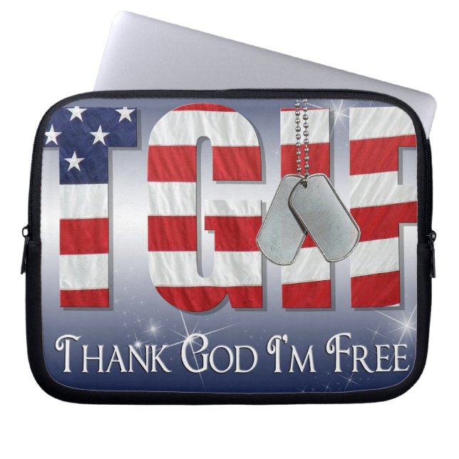 Patriotic Tags Laptop Sleeve (Front)
