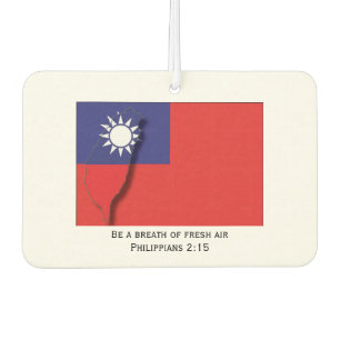 Patriotic TAIWAN FLAG   Taiwanese Map Outline Car Air Freshener