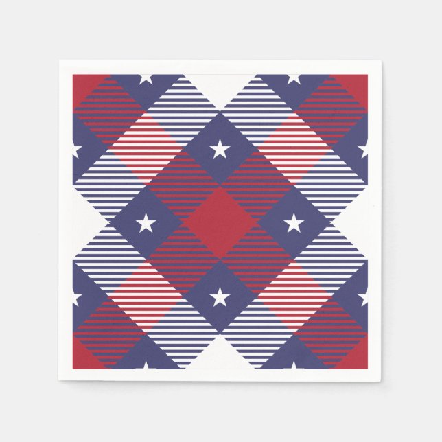 Patriotic Tartan Seamless Patterns Napkin (Front)