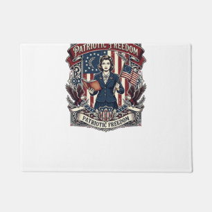 Patriotic Teacher Vector Graphic Tee_1 Doormat