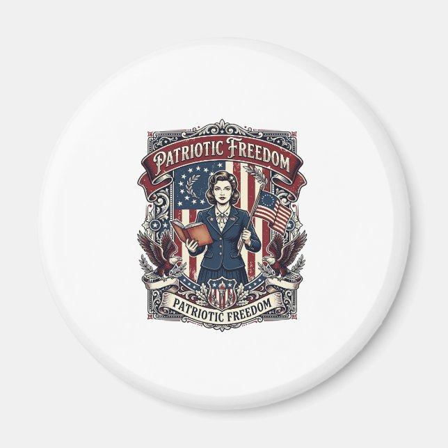 Patriotic Teacher Vector Graphic Tee_1 Magnet (Front)