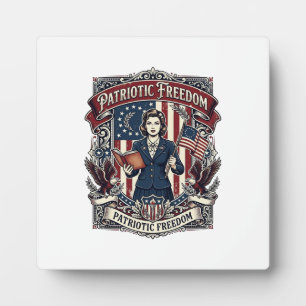 Patriotic Teacher Vector Graphic Tee_1 Plaque
