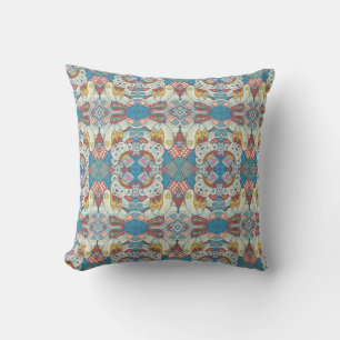 PATRIOTIC TEDDY BEAR & QUILT THROW PILLOW