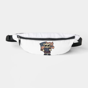 Patriotic Teddy Bear Vintage Engraving Shirt Desig Bum Bags