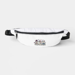 Patriotic Teddy Bears Vintage Engraving Vector Des Bum Bags