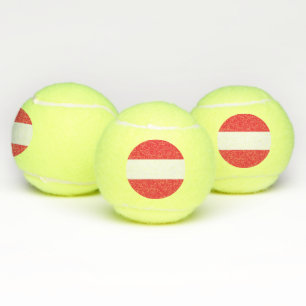 Patriotic Tennis Ball with Flag of Austria