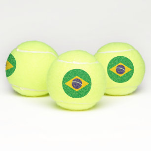 Patriotic Tennis Ball with Flag of Brazil