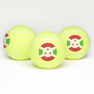 Patriotic Tennis Ball with Flag of Burundi