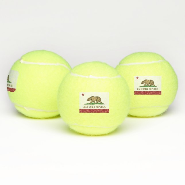 Patriotic Tennis Ball with Flag of California, USA (Multi)