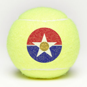 Patriotic Tennis Ball with Flag of Dallas