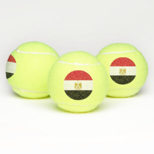 Patriotic Tennis Ball with Flag of Egypt