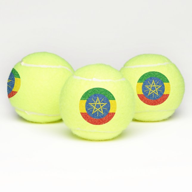 Patriotic Tennis Ball with Flag of Ethiopia (Multi)
