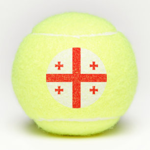 Patriotic Tennis Ball with Flag of Georgia