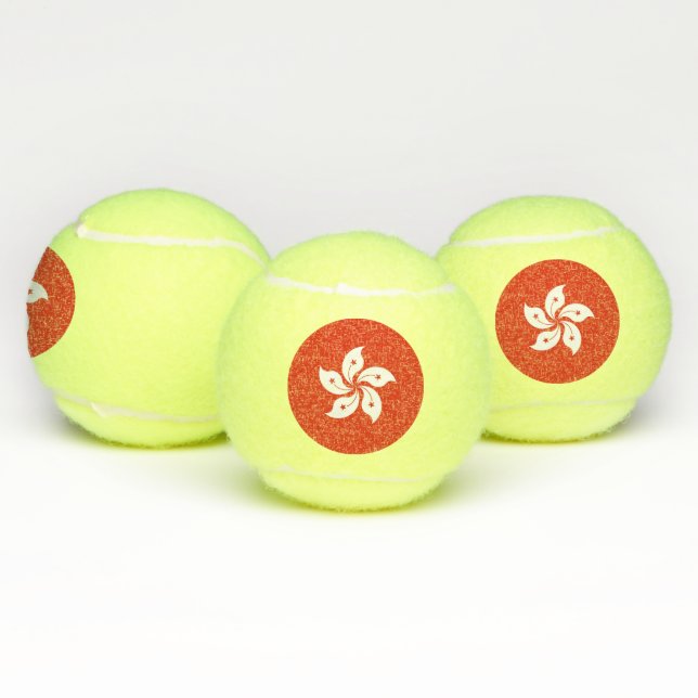 Patriotic Tennis Ball with Flag of Hong Kong (Multi)