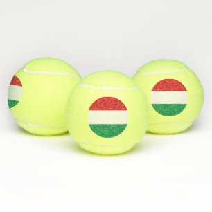 Patriotic Tennis Ball with Flag of Hungary