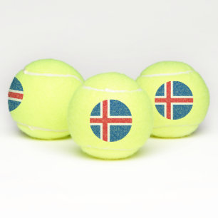 Patriotic Tennis Ball with Flag of Iceland