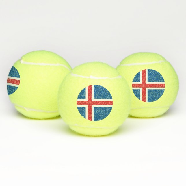 Patriotic Tennis Ball with Flag of Iceland (Multi)
