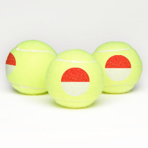 Patriotic Tennis Ball with Flag of Indonesia