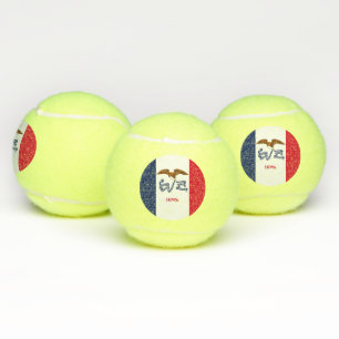 Patriotic Tennis Ball with Flag of Iowa, USA