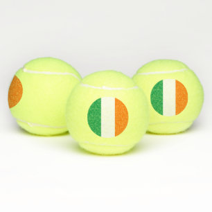 Patriotic Tennis Ball with Flag of Ireland
