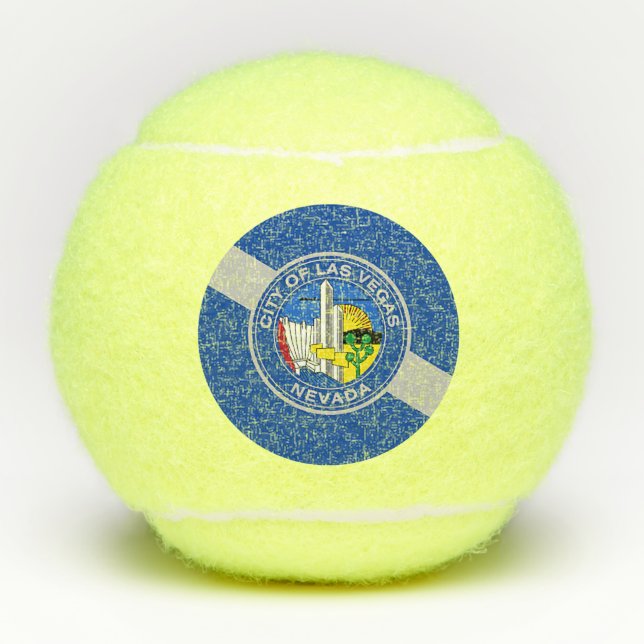 Patriotic Tennis Ball with Flag of Las Vegas, USA (Front)