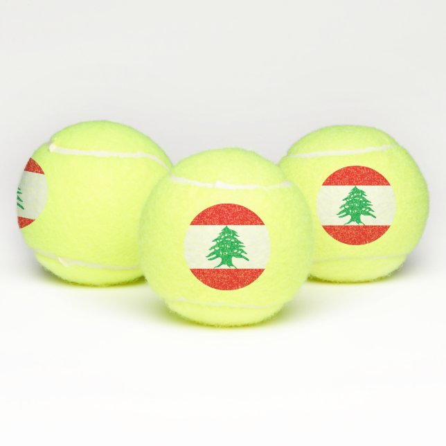 Patriotic Tennis Ball with Flag of Lebanon (Multi)