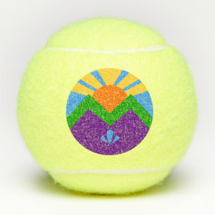 Patriotic Tennis Ball with Flag of Manitou Springs