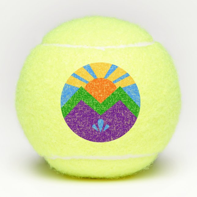 Patriotic Tennis Ball with Flag of Manitou Springs (Front)